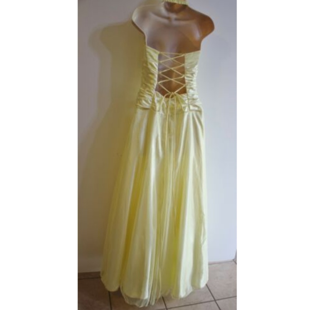 Women's Formal Ball Gown Dress Size 11 12 Yellow - Picture 3 of 6